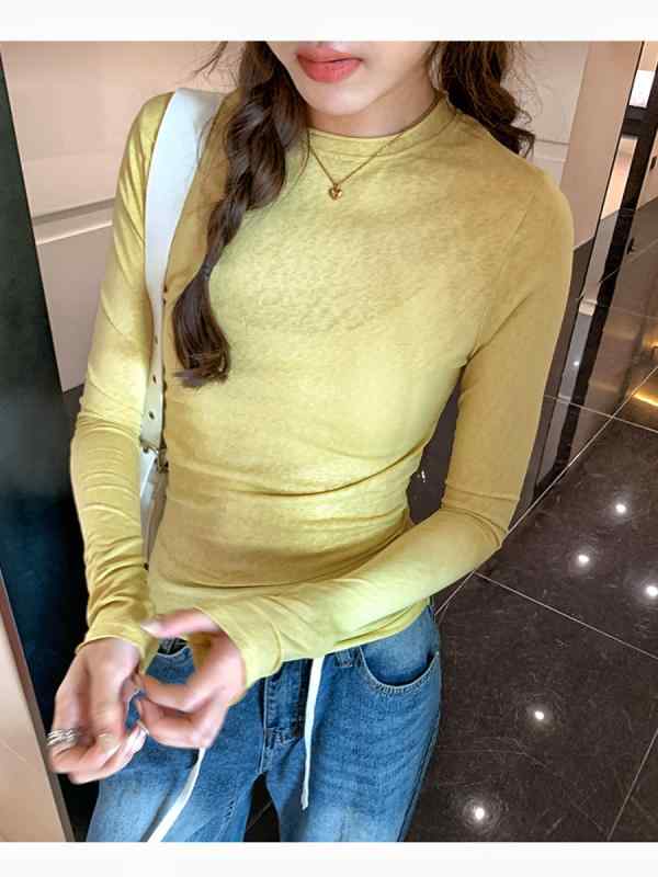 レディース Tシャツ 長袖 接触冷感 軽量 薄手 防紫外線 透気性 綿混 スパンデックス 修身型 丸首 セットインスリーブ シンプル 日常使い 日韓カジュアル 白色 灰色 ピンク 黄色 黒 夏 春夏(4.0)