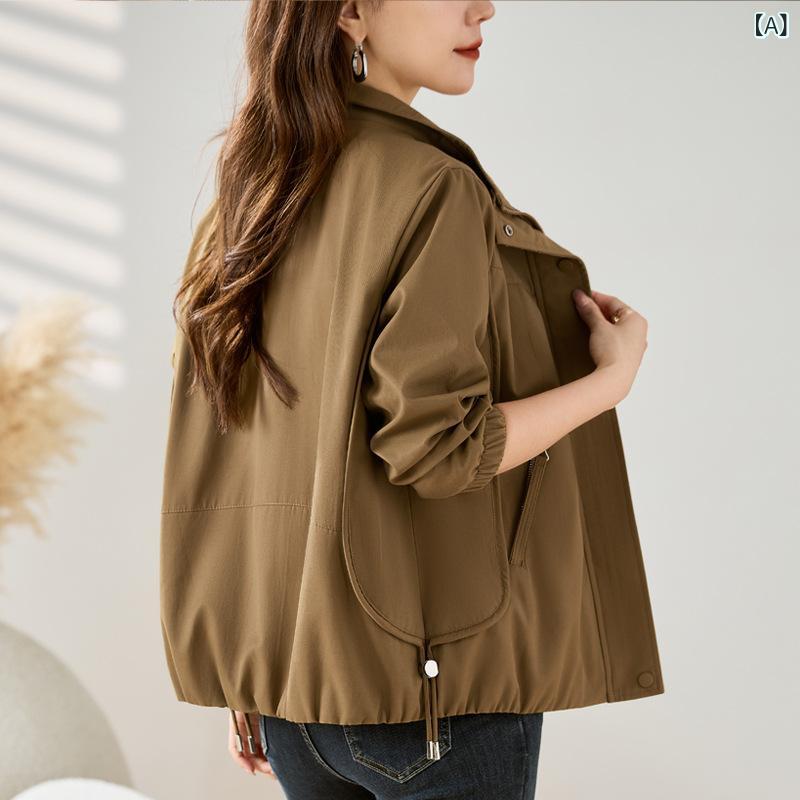 トレンチコート レディース 春夏 秋冬 中厚手 Aライン ロング丈 長袖 スタンダードスリーブ ラップカラ シンプル 私服 気質 優雅 御姐風 普段使い 通勤 外出 コーディネート 軽量 伸縮性 綿混 再生繊維 カーキ 赤 青豆グリーン