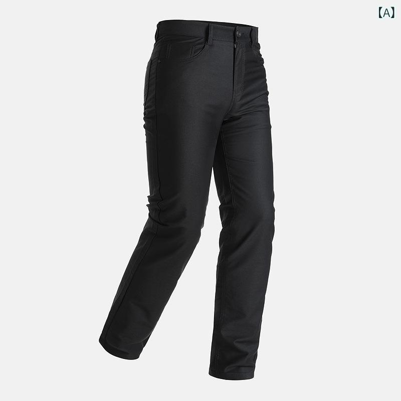 メンズ ロングパンツ 直筒 薄手 モダール コットン 弾性 抗皱 ビジネス 休闲 夏用 黒 深卡其 鉄灰 防水 防風 多ポケット 中腰 面ファス..