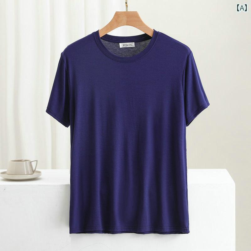 乐天商城 - メンズ Tシャツ 丸首 半袖 接触冷感 薄手 大きいサイズ ゆったり ルームウェア コットン 無地 速乾 透気性 抗菌 高弾性 吸湿排汗 冷却 夏 紺 グレー 黒