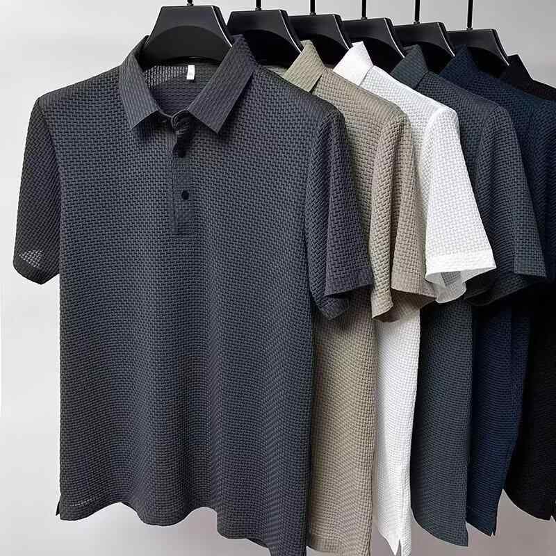 メンズ Tシャツ ポロシャツ 短袖 薄手 速乾 透気 吸湿排汗 直筒型 丸首 青少年 メンズ 運動 休間 純色 ポリエステル 混紡 灰 黒 白 青 ..