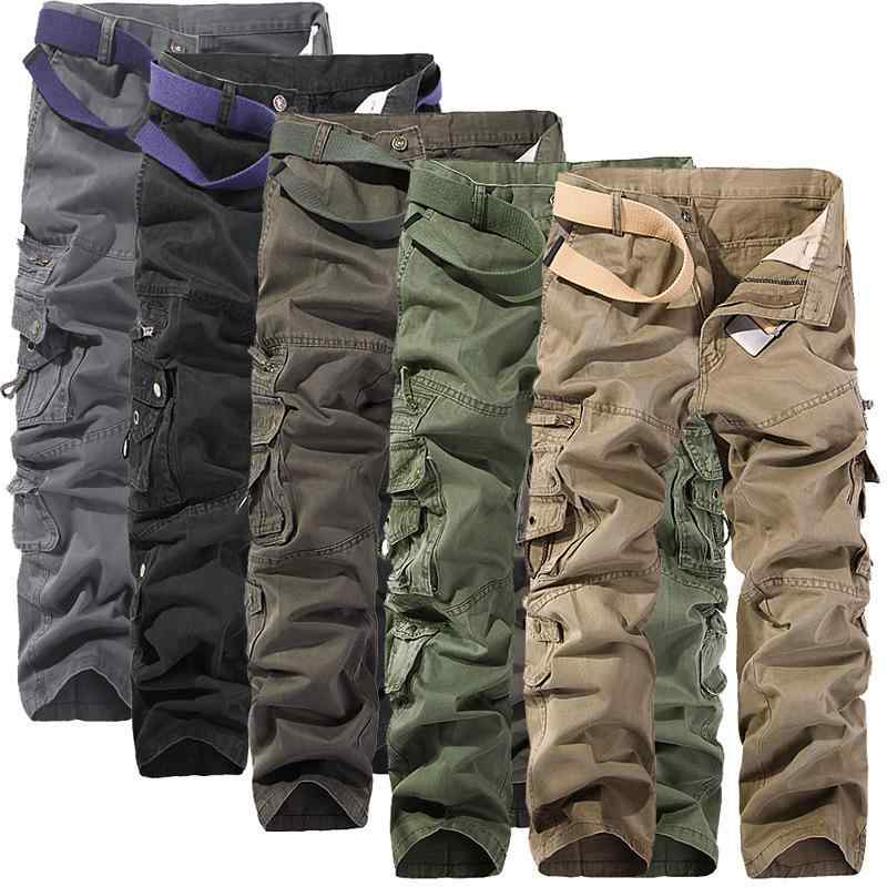 Bottoms - メンズ 工装パンツ 直筒 ワイド ビッグサイズ 綿素材 春季 秋季 多ポケット 屋外 レジャー 長ズボン 中腰 ジップ 普通厚 無伸縮 抗菌 耐磨 免アイロン 直筒裾 洗い加工 青年 成人 休闲 都市 ファッション 卡其 グレー ブラック