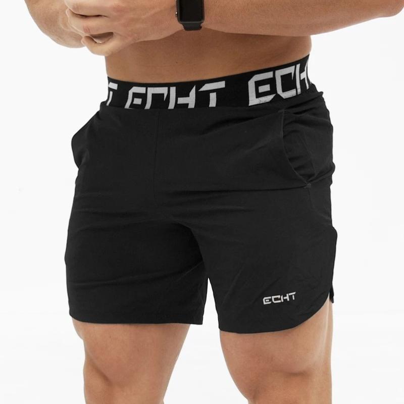 Pants - メンズ 短パン 筋肉 タイプ 夏 運動 フィットネス トレーニング ランニング スポーツ レジャー 吸湿排汗 ポリエステル 混紡 修身 ミッドライズ 黒 ネイビー グリーン 軽量 通気性 速乾 アクティブ スタイル 日常使い ジム ジョギング サイクリン