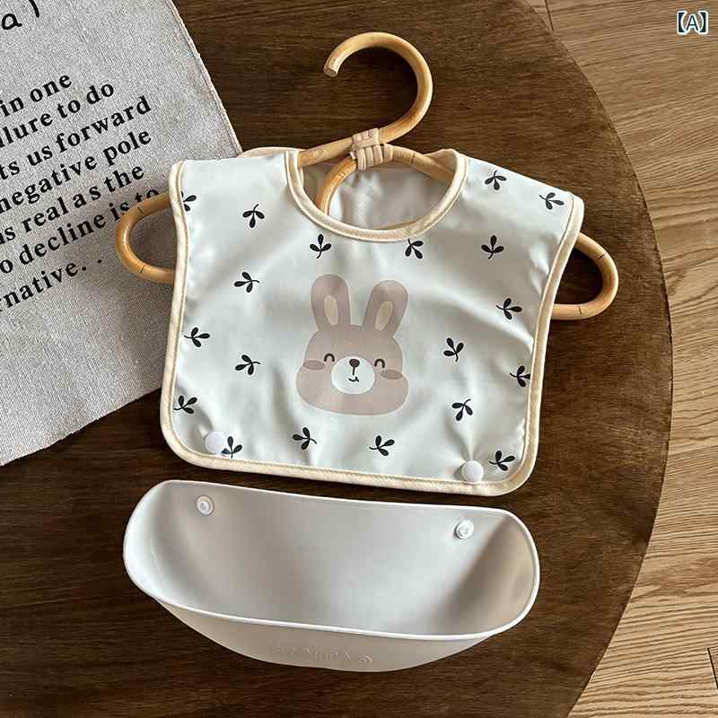 Bibs, Aprons - ベビー 食事エプロン 男の子 女の子 防水 防汚 防油 綿 涤纶 素材 卡通 柄 胖兔頭 猫 熊猫 ウサギ 馬 星 自動車 玩具 柄 1-3歳 赤ちゃん 幼児 離乳食 補助食 幼稚園 口周り 保護 かわいい デザイン 日常使い 食事時 汚れ防止 油跳ねガ