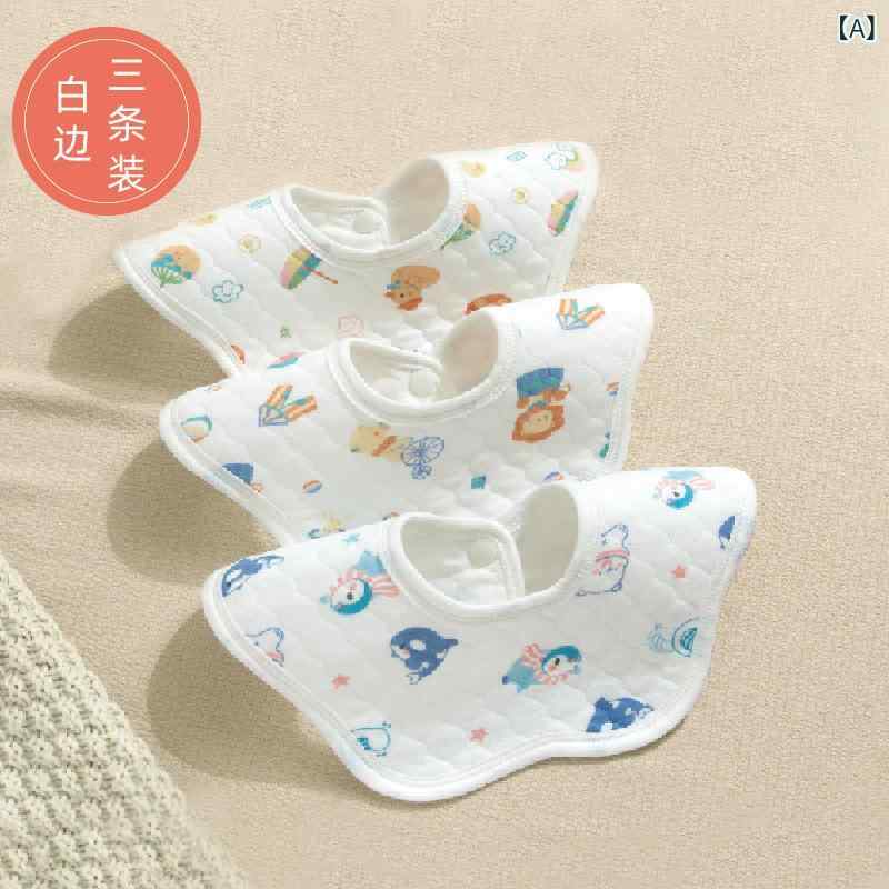 Bibs, Aprons - ベビー よだれかけ 綿 防水 防汚 動物柄 カードット 字母 プリント 男の子 女の子 3本組 白 花柄 3本組 ピンク イエロー ブルー 花柄 5本組 白 花柄 5本組 ピンク イエロー ブルー 花柄 春季 赤ちゃん 首回り 保護 食事時 外出時 柔ら