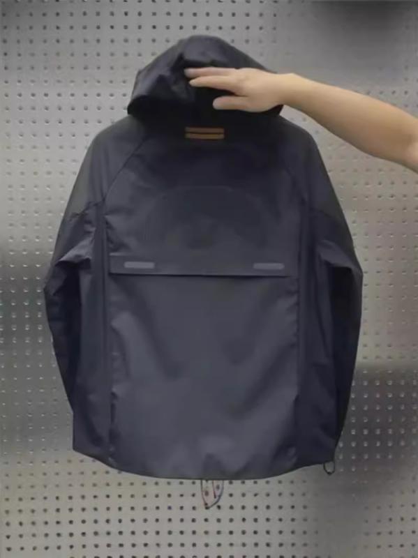 樂天商城 - メンズ ジャケット 連帽 防風 秋 薄手 化繊混紡 兔毛 黒 長袖 収口袖 ラバー下摆 多ポケット 立体ポケット ジップアップ ルーズフィット 日常 ユース カジュアル スタイリッシュ 耐摩耗 免アイロン 加工 長め丈 外出着