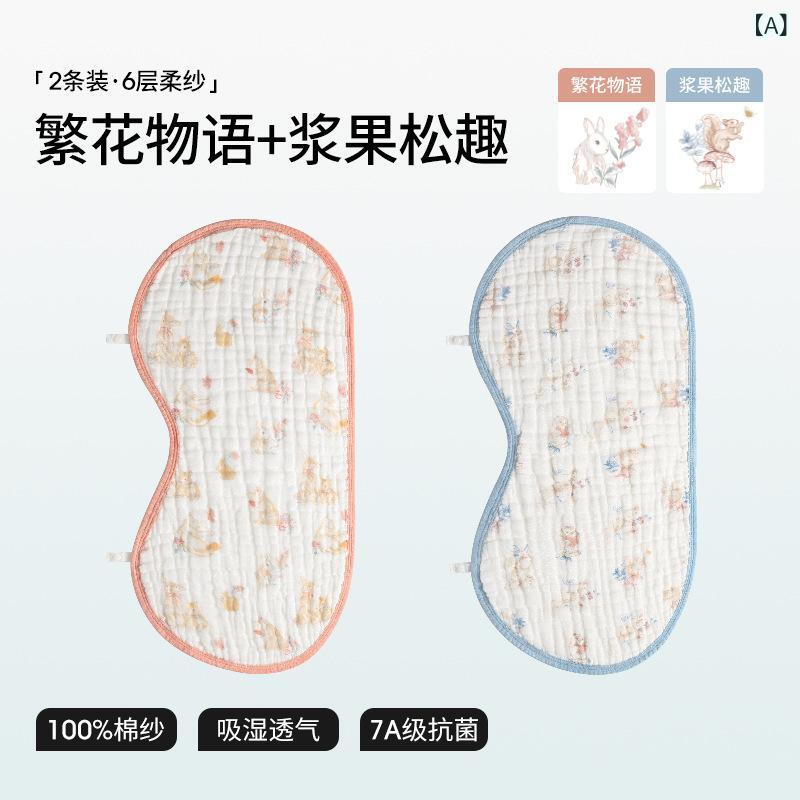 Bibs, Aprons - 新生児 ベビー 口水巾 肩巾 防吐乳 拍嗝巾 綿 吸湿 透気 ガーゼ 長方形 2枚組 男の子 女の子 0-1歳 1-3歳 カードパターン