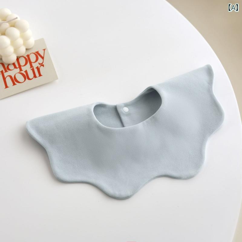 Bibs, Aprons - ベビー 口水巾 男女兼用 男の子 女の子 純棉 刺繍花柄 防水 吐乳 首周り 柔らかい 柔霧青 花弁 ミルクカラー モカブラウン 煙霧紫 ココナッツグレー ブラックグレー グリーン 紫 ピンク オレンジ キャンディカラー ビブ ドロリ よだれかけ 首輪