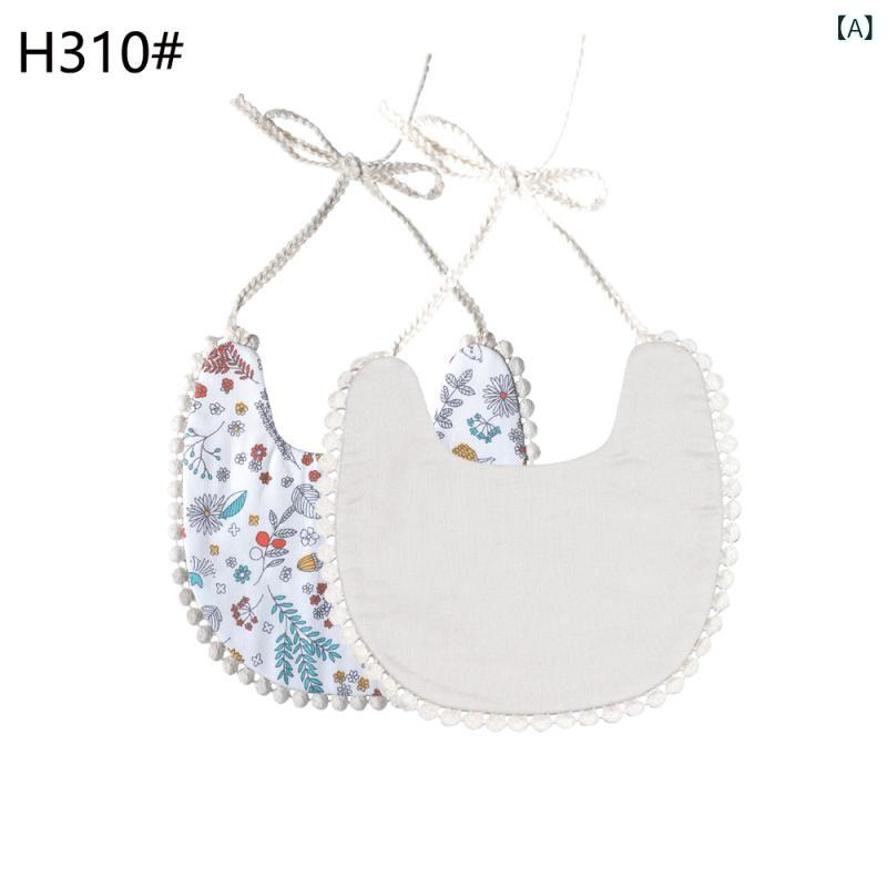 Bib - 口水巾 ベビー 男の子 女の子 綿麻 吸水 動物柄 条紋 格子 純色 手描き カード 通貨 花柄 抽象 丸点 プリント