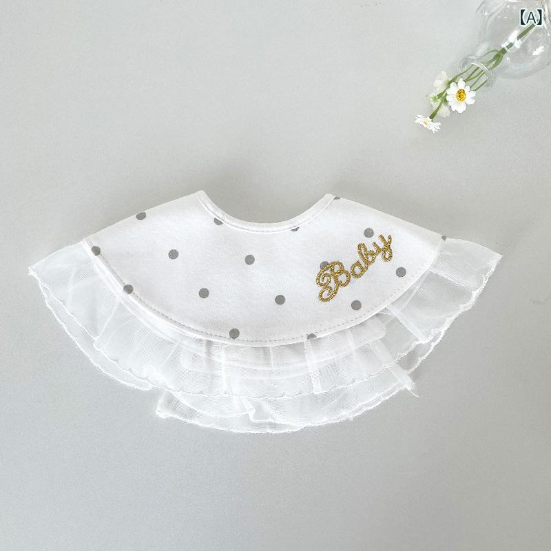 Bibs, Aprons - ベビー 口水巾 綿 混紡 双面 防水 防吐奶 花弁 動物 柄 条紋 格子 純色 手绘 卡通 花朵 抽象 丸点 印花 ベビー 花边 スイーティー 金色 チェリー 碎花 笑顔 赤ちゃん よだれかけ 口拭き 男女兼用 男の子 女の子 春季 オールシーズン 吸水