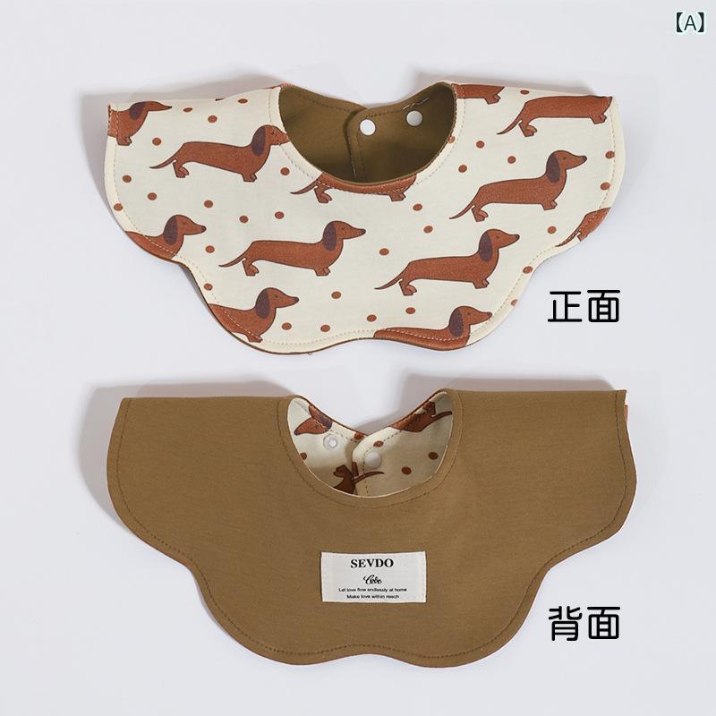 Bibs, Aprons - ベビー 口水巾 綿 吸水 男女兼用 男の子 女の子 0-1歳 赤ちゃん ビブ 吐きミルク ガード 柔らかい 双面 花柄 動物 条紋 格子 無地 手描き カード ユニコーン 桜桃 蝶結び 藤蔓 犬 柠檬 柄 かわいい 日常使い 防水加工 調整可能 ネックガ