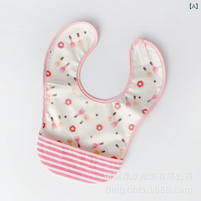 リメイクバディーのベビー キッズ 防水 防水エプロン 男の子 女の子 綿 立体 立体デザイン かわいい ピンク ブルー グリーン 赤 夏 口水巾 食事 授乳 吐き戻し 防止 機能｜アングル2