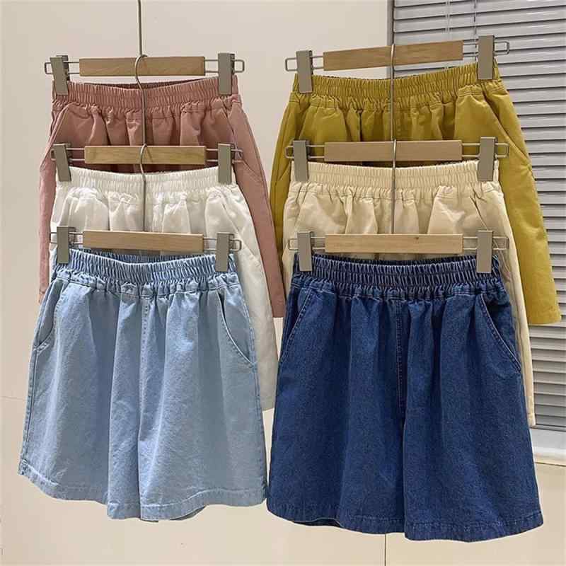 レディース ショートパンツ 夏 薄手 綿素材 ワイドレッグ Aライン 松腰 シンプル 百搭 ゆったり 体型カバー 快適 休闲 直筒 ポケット ミッドストレッチ 通勤 カジュアル 黒 白 杏 ピンク 緑