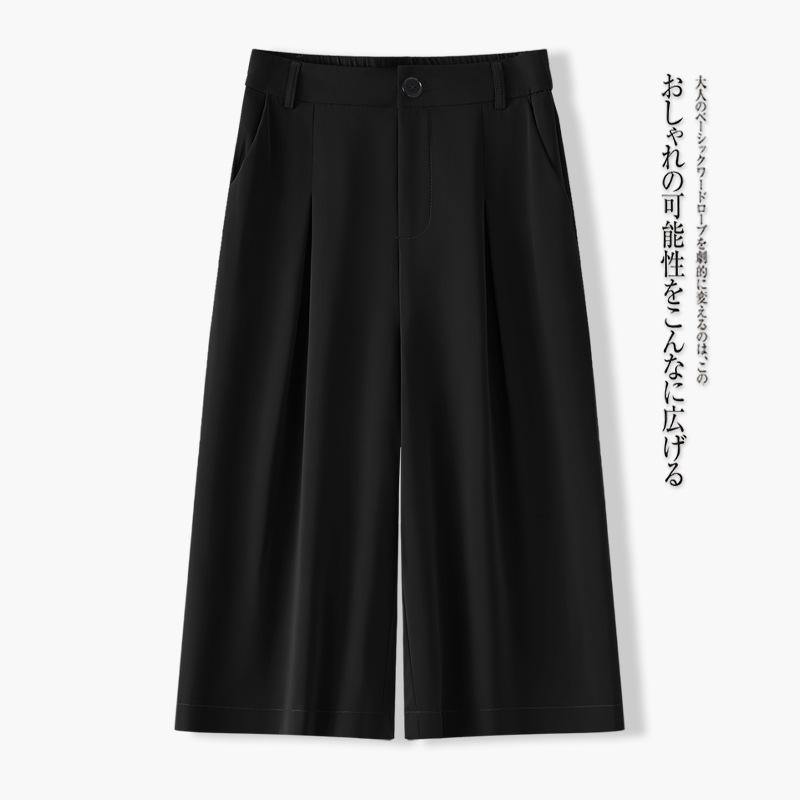 Rakuten - レディース ワイドパンツ 七分丈 軽薄 通気性 ファッション コーディネート 西装風 通勤 シンプル 気質 ポケット 無弾性 高腰 薄手 直筒 スタイル 白色 黒 茶 通勤風 夏 季節 女性 休闲 潮 カジュアル 普段使い 軽量 素材 その他