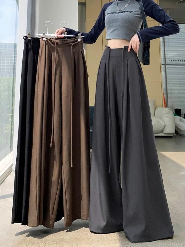 ・スタイル: 基本款・パンツタイプ: ワイドレッグパンツ・パンツ丈: ロングパンツ・ウエスト: ハイウエスト・厚み: 中厚・流行要素: ジッパー・カラー展開: グレー、ブラック・サイズ展開: S、M、L、XL、XXL・スタイルタイプ: 気質通勤・主素材: 95%以上・スタイル: アーバン・伸縮性: 微弾・対象性別: 女性・製品カテゴリ: カジュアルパンツ
