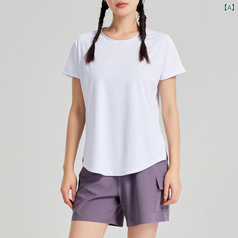レディース Tシャツ ヨガウェア 速乾 吸湿 透気 短袖 上衣 女性用 夏季 ランニング...
