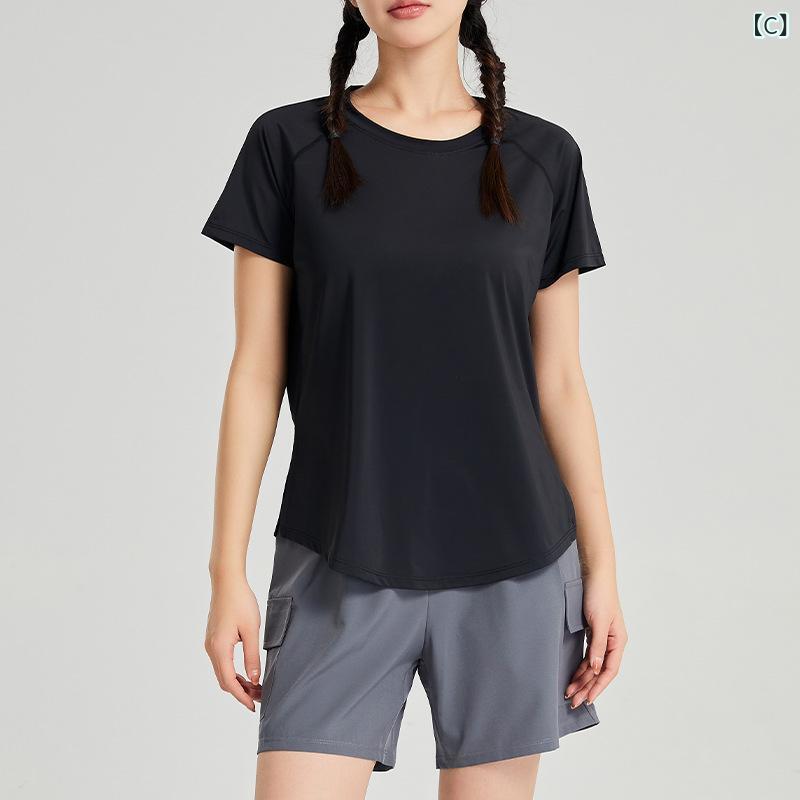 レディース Tシャツ ヨガウェア 速乾 吸湿 透気 短袖 上衣 女性用 夏季 ランニング...