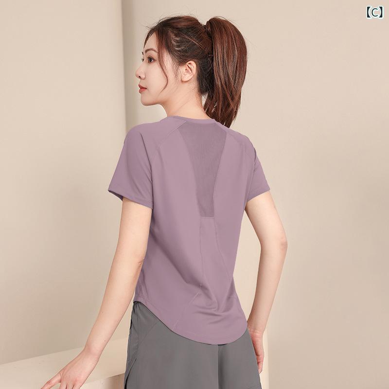 レディース Tシャツ トップス 夏 春夏 女性用 透気性 速乾 吸湿排汗 短袖 ヨガウェ...