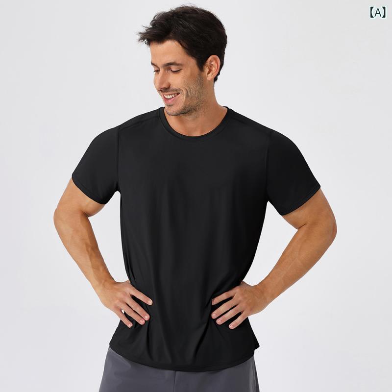Other - メンズ Tシャツ 短袖 春夏 接触冷感 速乾 防晒 UPF50+ 運動 フィットネス ランニング サイクリング ハイキング 黒 白 グレー ルース 透気 丸首 ニット ナイロン 85% スポーツ レジャー