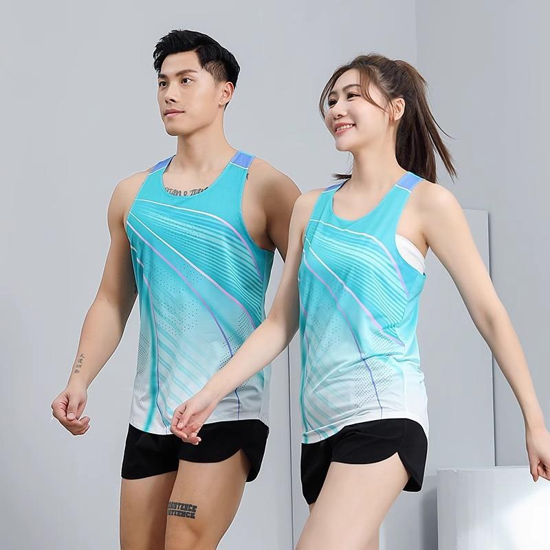 Other - メンズ レディース ランニング タンクトップ 速乾 透気 夏用 トレーニング ウェア セット 紫 黒 赤 含氯纤维 素材 スポーツ 競技 マラソン 陸上 走行 機能 軽量 吸汗 運動 トップス 短パン 組み合わせ 通気性 高い フィットネス ジョギング