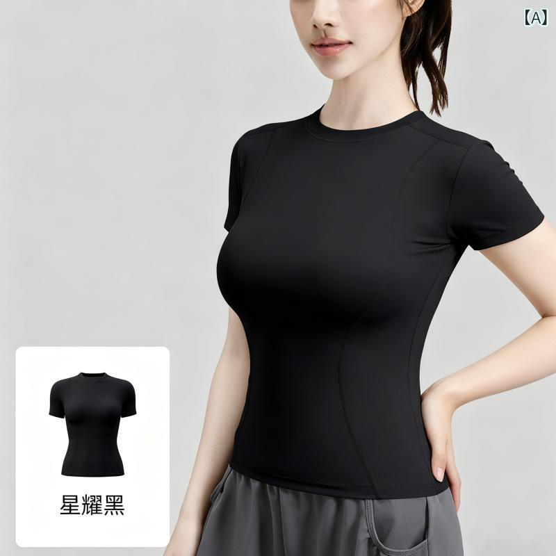 レディース トップス 短袖 速乾 ヨガウェア ランニング Tシャツ 運動 タイトフィッ...
