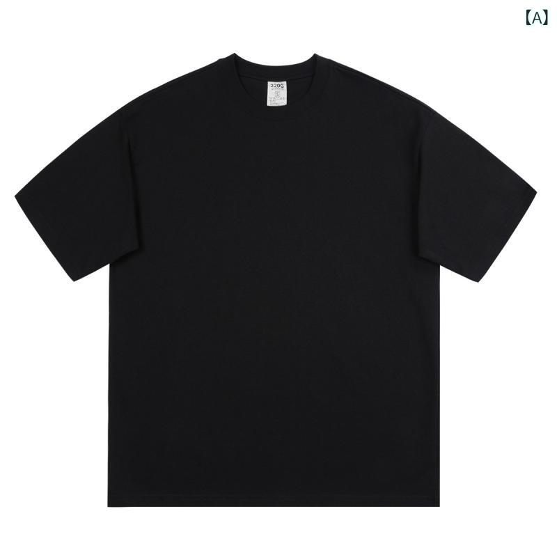 樂天商城 - Tシャツ メンズ レディース 短袖 綿 100% 無地 黒 白 杏 丸首 落肩 ゆったり 基本 スタイル 透気性 夏 日常 休闲 トップス ユニセックス 青少年 成人 ゆったりシルエット 普通厚 セットアップなし