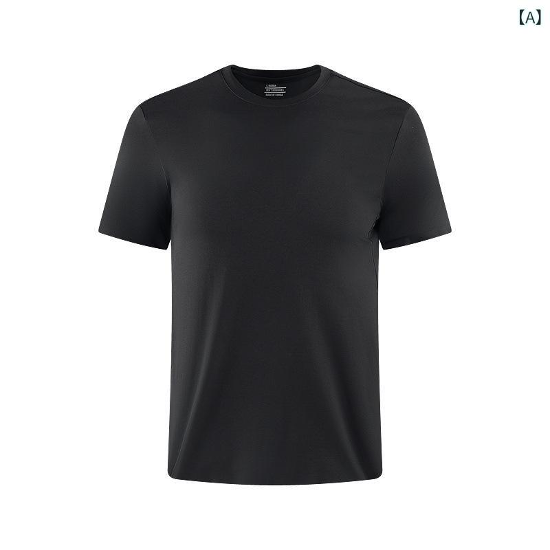 Untitled Sport - Tシャツ メンズ レディース 速乾 透気 超軽量 短袖 円領 ナイロン 運動 休闲 弾力 登山 徒歩 ランニング サイクリング 黒 赤 グレー 緑 白 青 ピンク 春夏 秋