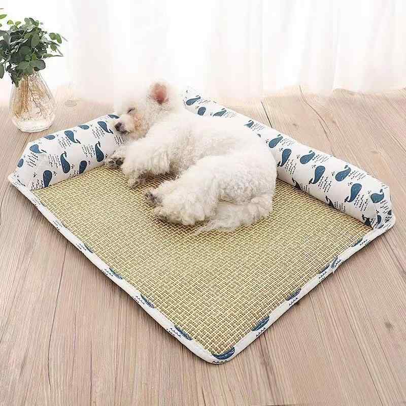 ペット 涼感マット 犬 猫 兼用 夏用 クールマット 藤製 冷却 敷きパッド 寝具 暑さ...
