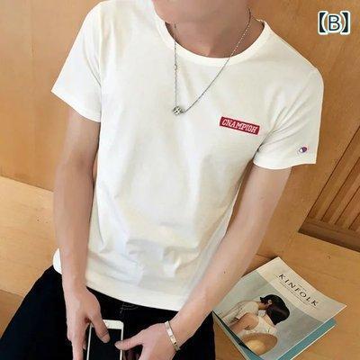 メンズ 短袖 Tシャツ 丸首 修身 薄手 ポリエステル コットン混紡 プリント 字母柄 幾何模様 韓国風 潮流 青少年向け 夏用 休闲 半袖 上衣 灰 黒 白 ピンク 緑 刺繍 条紋 格子 軽量 伸縮性 吸湿速乾 2