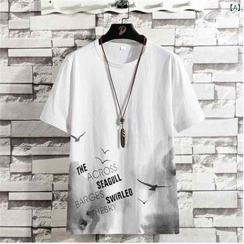 メンズ Tシャツ 半袖 トップス 男性用 丸首 無帽 薄手 接触冷感 透気性 綿混紡 ポリエステル ゆったり ストリート カジュアル 運動 青年 白色 黒 グレー 夏 春夏 抗菌 免烫 純色 短袖 ユニセックス 日常使い 軽量 速乾