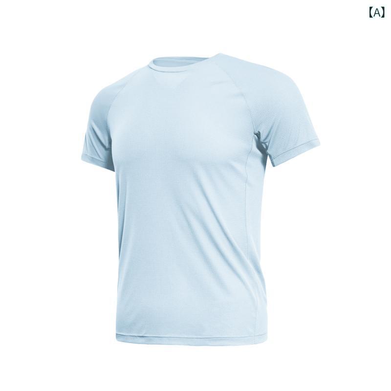 メンズ Tシャツ 短袖 チェック柄 超薄 涼感 弾力 速乾 透気 超軽量 耐摩耗 ランニング トレーニング フィットネス 運動 涼感素材 ポリエステル アイスブルー ネイビー プラム ネオン ピンク ラベンダー ブルー 紫 夏 秋 春 冬 オールシーズン