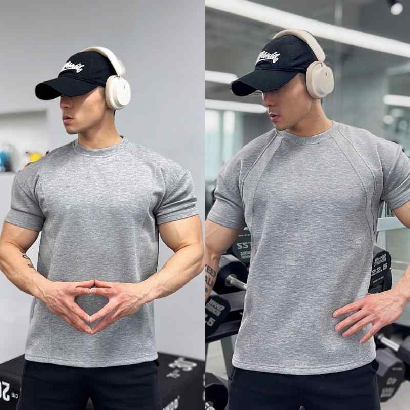 ・カテゴリ: Tシャツ・スタイル: 運動休闲・柄: 純色・袖丈: 短袖・ネックライン: 圆领・主な素材: 化纤类混纺・素材: 聚酯纤维（涤纶）95%・カラー展開: 白色、麻灰色、铁灰色、黒色・サイズ展開: M、L、XL、2XL、3XL・対象年齢: 成年・対象性別: 男・適用属性: 跑步运动、运动潮流