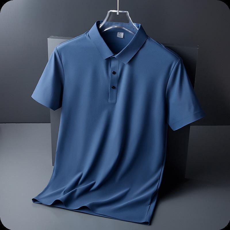 Shirts - メンズ POLOシャツ 短袖 翻領 接触冷感 軽量 薄手 透気性 免烫 水洗加工 幅広シルエット 開衩 日常 軽ビジネス 夏 白色 黒 紺 綿混 ナイロン 再生繊維 M L XL 2XL 3XL 4XL 5XL