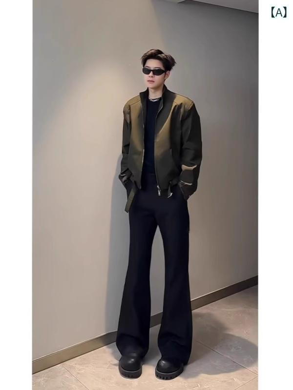 ・カテゴリ: 西裤・スタイル: 青春流行・主な素材: 涤纶100%・パンツタイプ: 微喇型・カラー展開: ブラック-常规款、ブラック-加绒款・サイズ展開: S、M、L、XL、XXL、XXXL・対象年齢: 成人・対象性別: 男
