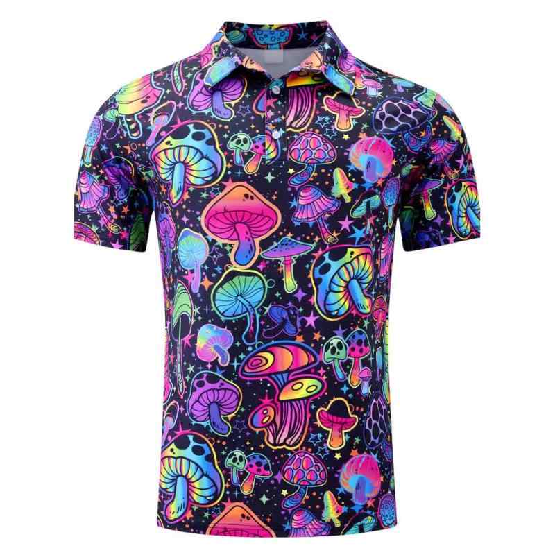Shirts - メンズ ポロシャツ ゴルフ 3D プリント 速乾 吸湿 排汗 短袖 春 鳥眼布 ポリエステル 透気 色牢度高 ゆったり 薄手 ピースカラー 休闲