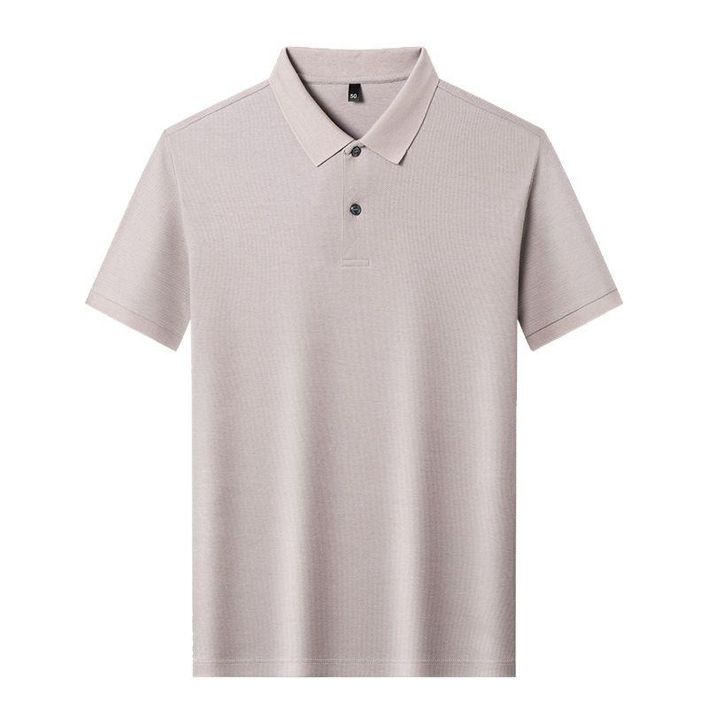Shirts - メンズ ポロシャツ 短袖 綿 100% シルク加工 透気性 吸湿速乾 直筒型 翻领 薄手 夏季 レディース ビジネス カジュアル 40代 50代 白色 紫 緑 軽熟 男士 Tシャツ トップス 半袖 ポロ シャツ コットン 純色 ミドルエイジ 紳士 セット