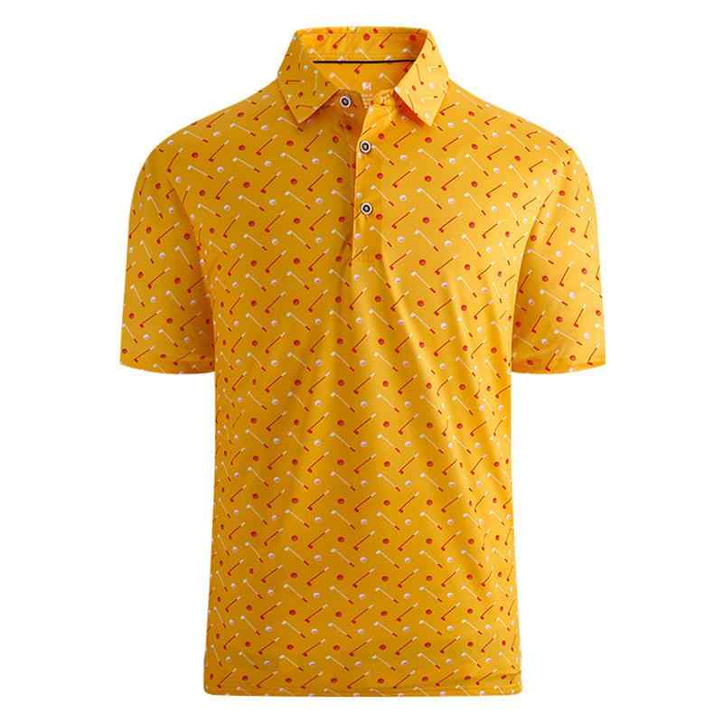 Shirts - メンズ ポロシャツ 短袖 夏用 接触冷感 ポリエステル混紡 薄手 透気性 吸湿速乾 機洗い可 合体型 切り替え柄 プリント 開衩 スポーツ ファッション 都市 24-35歳 白 黒 緑
