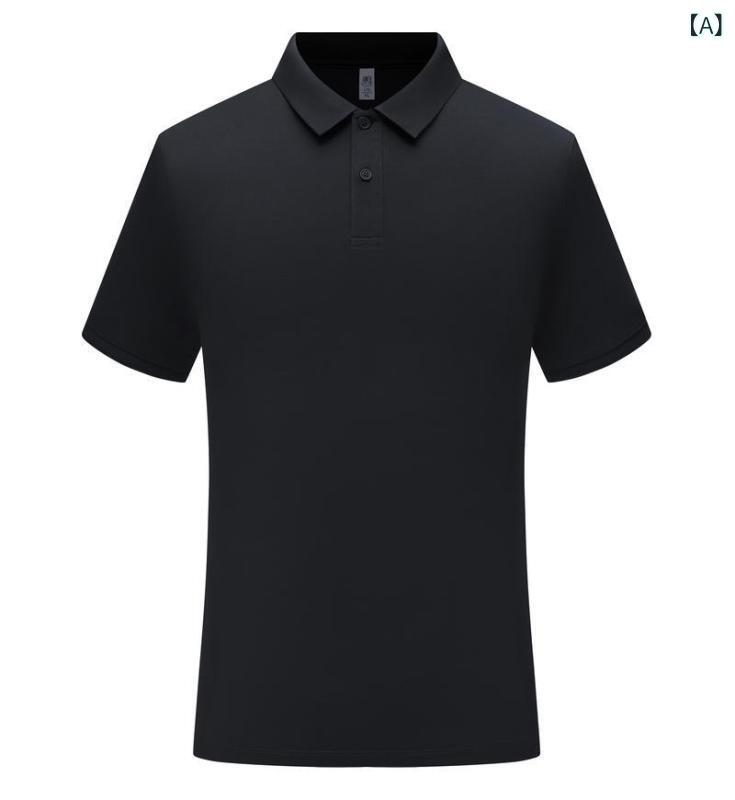 Shirts - ポロシャツ メンズ レディース 短袖 ビジネス 夏用 コットン 95% レイヨン 透気性 抗菌 吸湿速乾 抗皺 高弾性 接触冷感 免烫 耐摩耗 色牢度高 合体型 刺繍 純色 普通厚 日常 通勤 青年 中青年 黒 紺 グレー