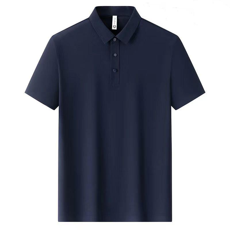 Shirts - メンズ ポロシャツ 短袖 夏季 軽ビジネス 合体型 純色 速乾 免烫 水洗 開衩 ボタン ポリエステル ナイロン 日常 クライン ブルー ライト ブルー ダーク ブルー グレー ネイビー ブラック