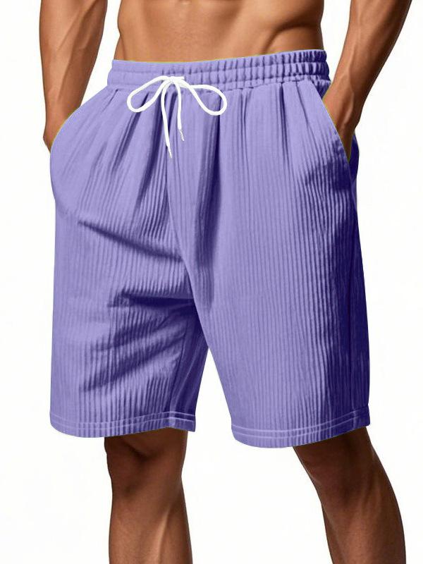Pants - メンズ 短パン 灯芯绒 系紐 デイジー ショートパンツ 5分丈 薄手 夏用 春夏 運動 スタイル ゆったり シルエット 黒 緑 カーキ 牛仔 グレー ピンク ネイビー ライトパープル ベージュ ブラウン 通勤 普段使い アウトドア 軽量 快適 素材 10