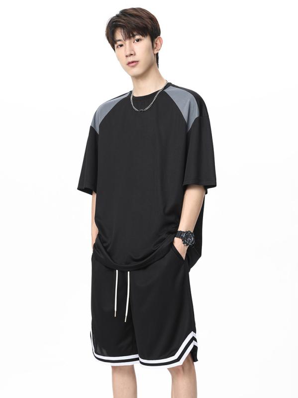 ・スタイル: 運動カジュアル・厚さ: 薄手・パンツ丈: ショートパンツ・上衣スタイル: Tシャツ・袖丈: 短袖・フード: フードなし・主な素材: 鳥眼布・素材: ポリエステル100%・適用シーン: カジュアル・カラー展開: ブラック、ホワイト、ダークグレー、ライトグレー・サイズ展開: M、L、XL、2XL、3XL、4XL