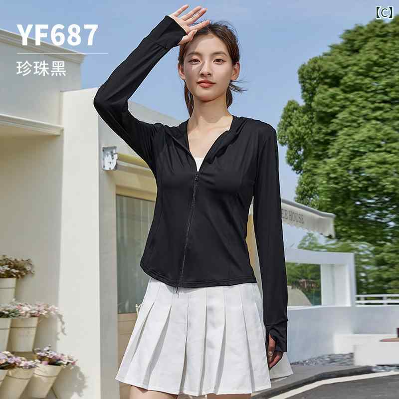 ゴルフ レディース 防晒衣 夏季 防紫外線 UPF50+ 軽薄 連帽 外套 ナイロン ジャケ...