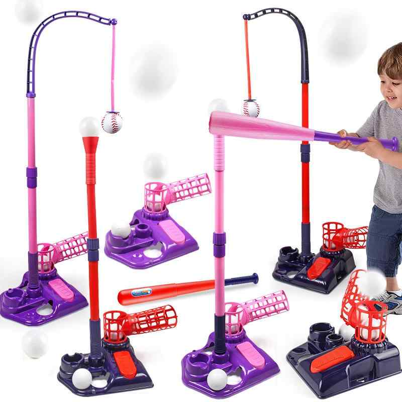 Other - 子供 野球 投球機 玩具 合金製 ポップアップ式 男の子 女の子 スポーツ ゲーム 弾射機 弾出し 練習 遊び 室内外 ブルー ピンク グリーン 赤