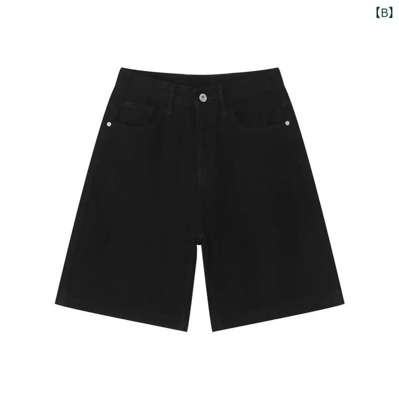 リメイクバディーのショートパンツ メンズ 夏 アメリカン ヴィンテージ風 デニム ジーパン ゆったり ストレート カジュアル ダメージ加工 おしゃれ 五分丈｜アングル3
