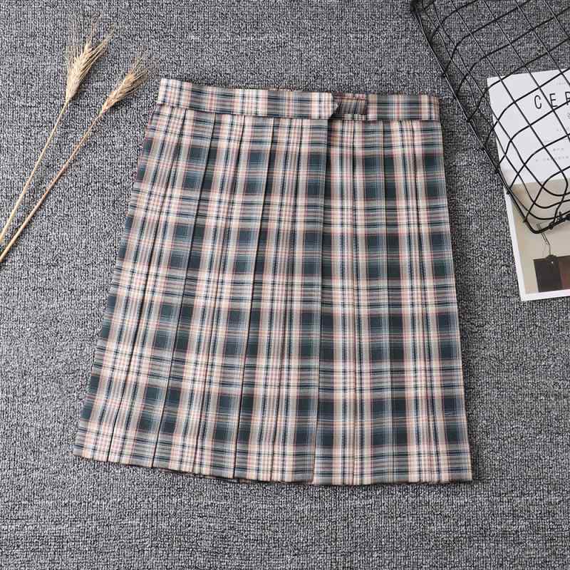 Rakuten - JK制服 スカート 優等生 膝上丈 学生 チェック柄 日系 プリーツ スカート 百褶 半身 短め 学院風 清新 甘め スタイル ポリエステル 繊維 70-80% 2020 春 免打领带 领花 双层领结 アクセサリー S M L XL