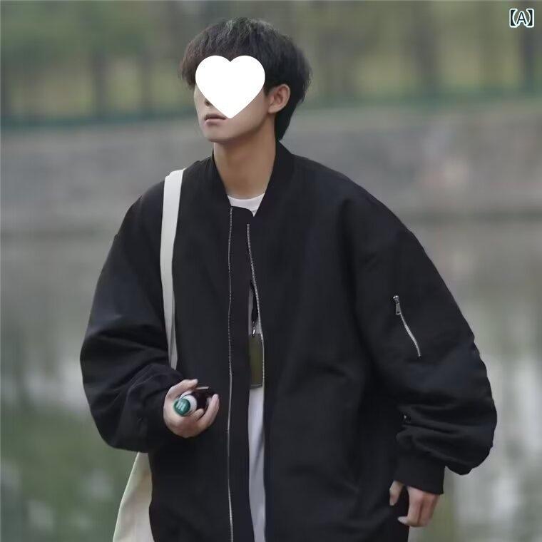 メンズ ジャケット 飛行員 立襟 フード付き 長袖 薄手 灯芯绒 ポリエステル 合体型 中長丈 ロブヘム サイドポケット 耐摩耗 黒 灰 オールシーズン 秋冬 青少年 成人 男性用 休闲 外穿 純色 セットアップなし