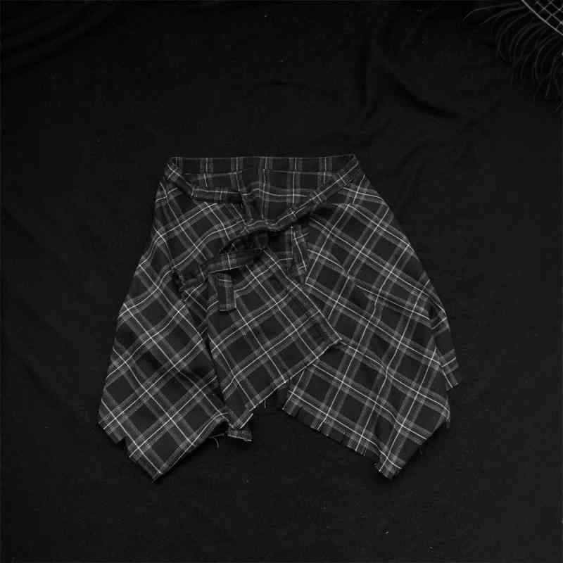 乐天商城 - 半身スカート 女性用 春季 黒 格子柄 百褶 短丈 遮臀 切り替え 下地パンツ 付き 学院風 かわいい 甘め スタイル 微弾性 免燻処理 条紋 フレア ミニ プリーツ フレッシュ スイート