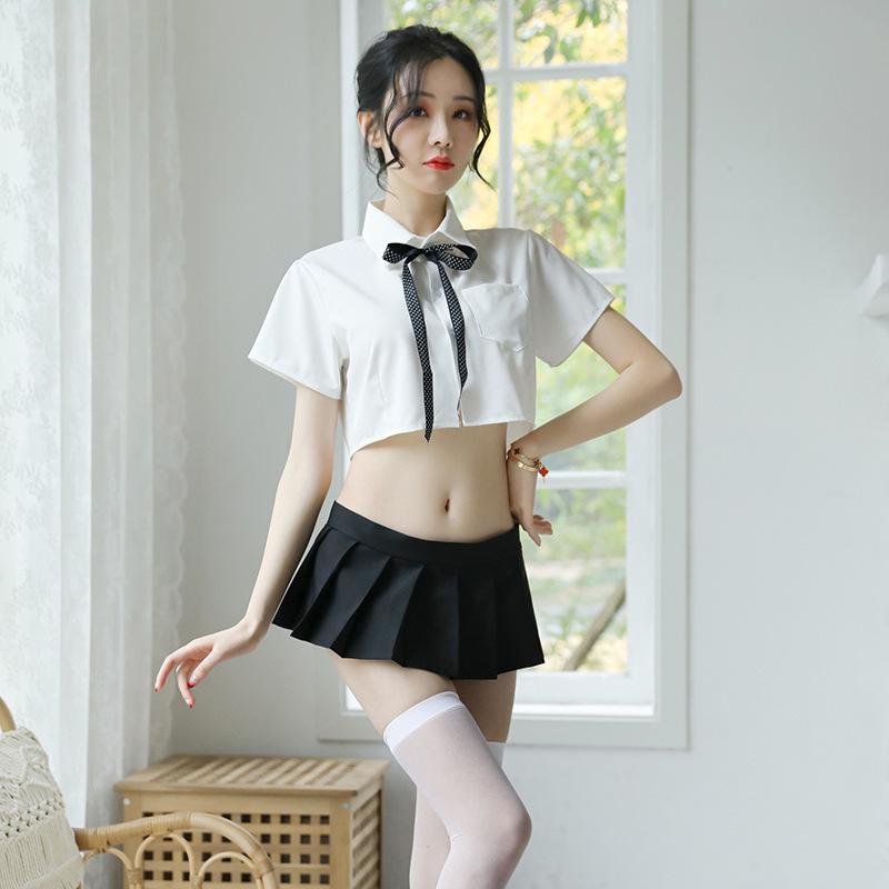 樂天商城 - レディース 制服 セット かわいい 少女 コスプレ 白 シャツ 蝶結び セクシー 誘惑 英倫 チェック プリーツ ミニスカート ポリエステル 涤纶 夏 女性用 通気性 軽量 伸縮性 ロールプレイング 衣装 セットアップ 百褶スカート 格子柄 蝶ネクタイ