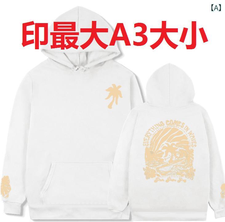 Other - レディース スウェット 裏起毛 フーディ 長袖 連帽 ワイドシルエット プリント柄 ポリエステル 日常 学生 通学 カジュアル ゆったり 厚手 暖か 秋冬 オールシーズン 白 水色 ピンク 黒 グレー カーキ