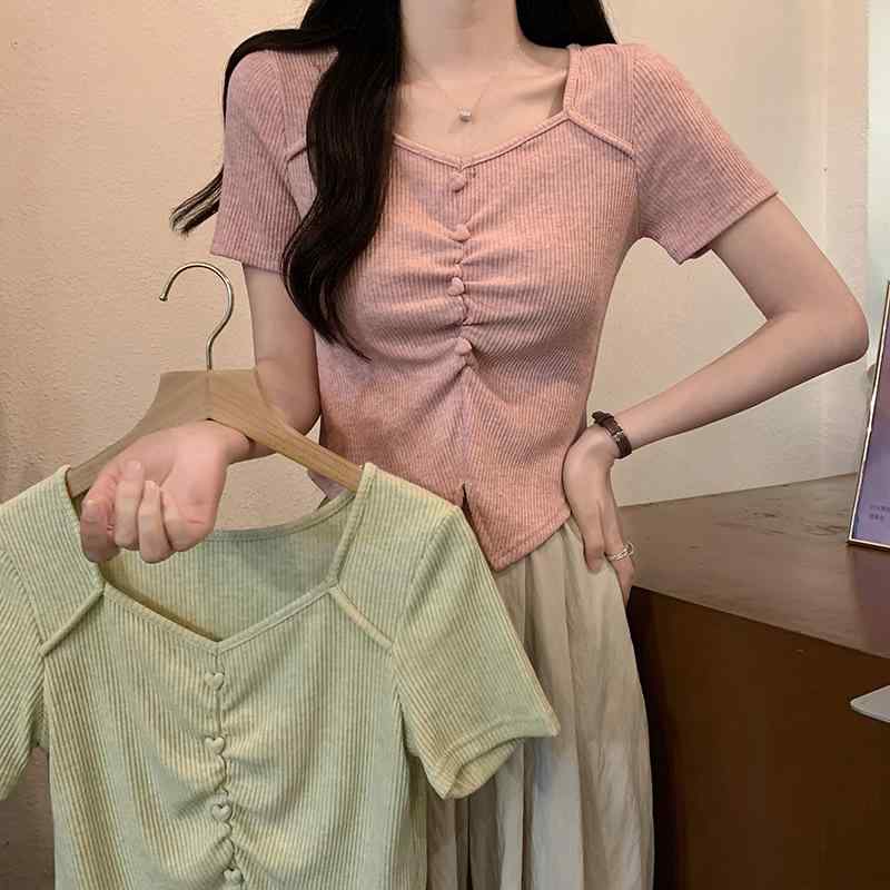 ・カテゴリ: Tシャツ・スタイル: 休闲・主な素材: 綿90-95%・柄: 印花・袖丈: 短袖・着丈: 普通款(50cm<着丈≤65cm)・ネックライン: 圆领・カラー展開: 绿色,粉色・サイズ展開: S,M,L,XL